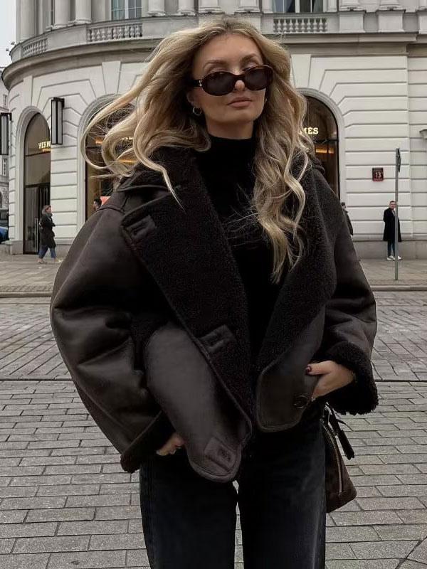 Nola™ | Veste en cuir marron