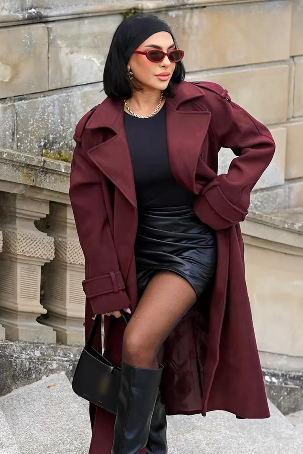 Romee™ | mante bordeaux élégant