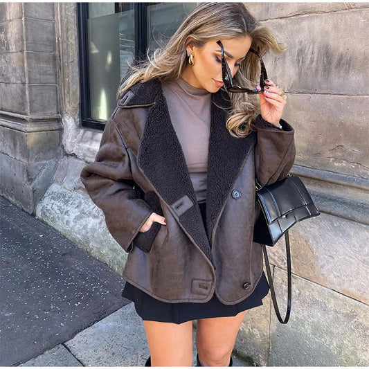 Nola™ | Veste en cuir marron