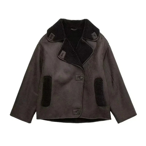 Nola™ | Veste en cuir marron