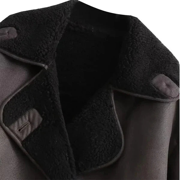 Nola™ | Veste en cuir marron